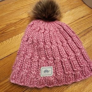 Turtleful wool blend winter hat with pompom